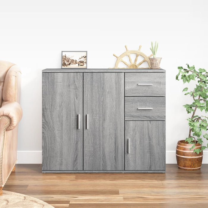 vidaXL Sideboard Grey Sonoma 91x29.5x75 cm Engineered Wood