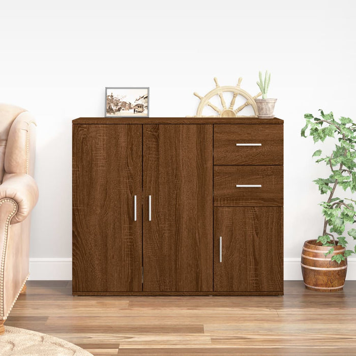 vidaXL Sideboard Brown Oak 91x29.5x75 cm Engineered Wood