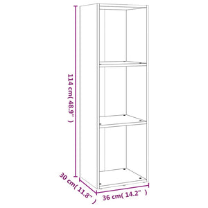 vidaXL Book Cabinet/TV Cabinet Smoked Oak 36x30x114 cm Engineered Wood