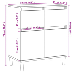 vidaXL Sideboard Black 60x35x70 cm Engineered Wood