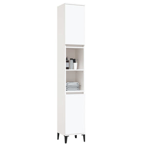 vidaXL Bathroom Cabinet White 30x30x190 cm Engineered Wood