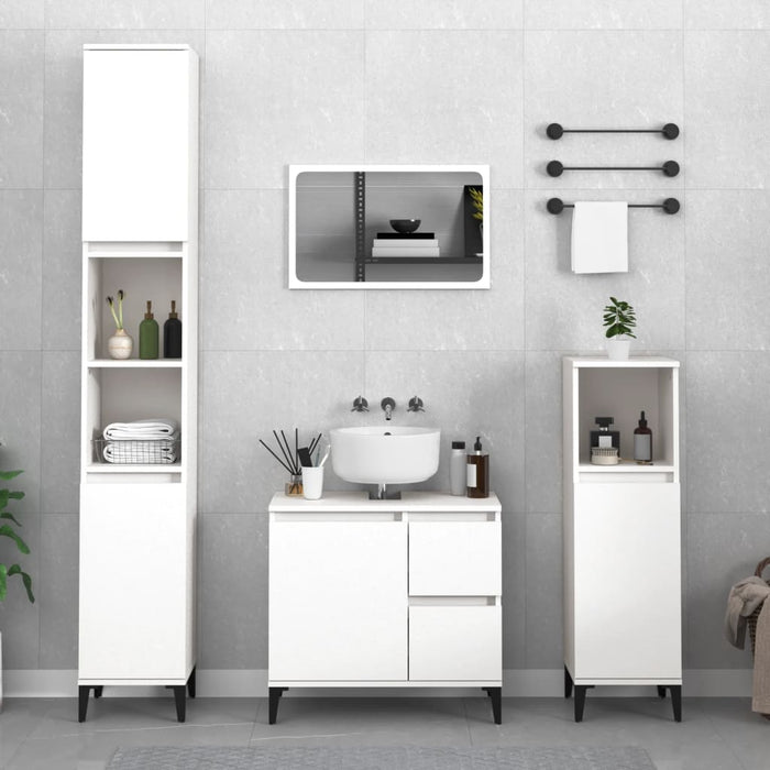 vidaXL Bathroom Cabinet White 30x30x190 cm Engineered Wood