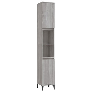 vidaXL Bathroom Cabinet Grey Sonoma 30x30x190 cm Engineered Wood