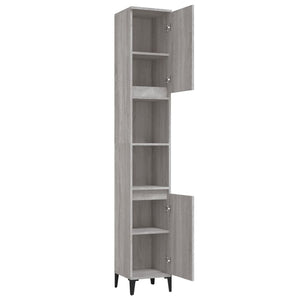 vidaXL Bathroom Cabinet Grey Sonoma 30x30x190 cm Engineered Wood