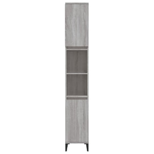 vidaXL Bathroom Cabinet Grey Sonoma 30x30x190 cm Engineered Wood