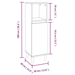 vidaXL Bathroom Cabinet White 30x30x100 cm Engineered Wood