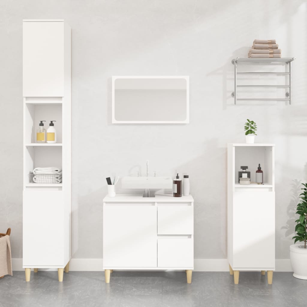 vidaXL Bathroom Cabinet White 30x30x100 cm Engineered Wood