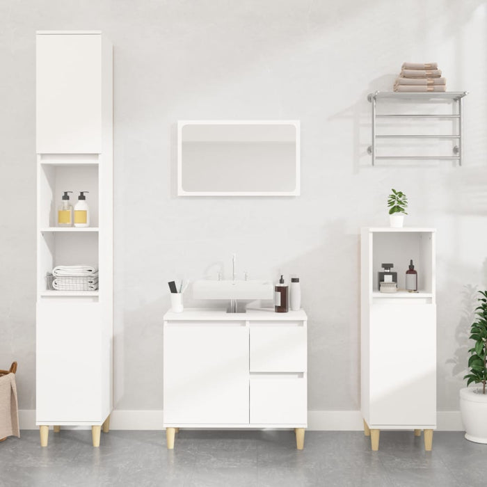 vidaXL Bathroom Cabinet White 30x30x100 cm Engineered Wood