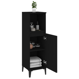 vidaXL Bathroom Cabinet Black 30x30x100 cm Engineered Wood