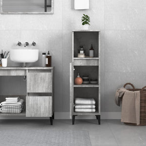 vidaXL Bathroom Cabinet Concrete Grey 30x30x100 cm Engineered Wood