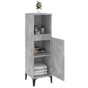 vidaXL Bathroom Cabinet Concrete Grey 30x30x100 cm Engineered Wood