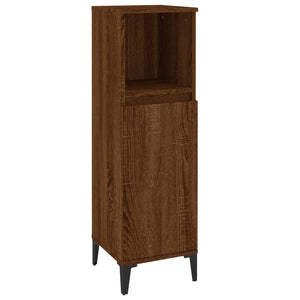 vidaXL Bathroom Cabinet Brown Oak 30x30x100 cm Engineered Wood