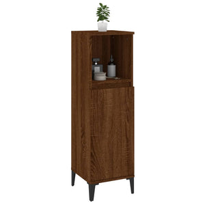 vidaXL Bathroom Cabinet Brown Oak 30x30x100 cm Engineered Wood