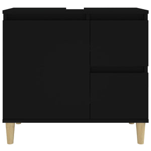 vidaXL Bathroom Cabinet Black 65x33x60 cm Engineered Wood