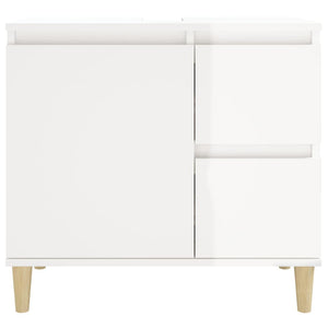 vidaXL Bathroom Cabinet High Gloss White 65x33x60 cm Engineered Wood