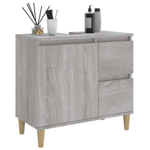 vidaXL Bathroom Cabinet Grey Sonoma 65x33x60 cm Engineered Wood