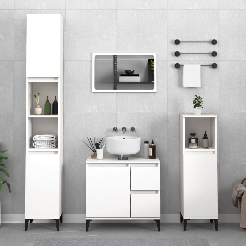 vidaXL Bathroom Cabinet White 65x33x60 cm Engineered Wood