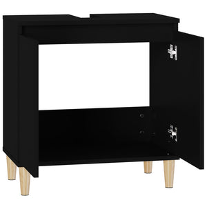 vidaXL Sink Cabinet Black 58x33x60 cm Engineered Wood