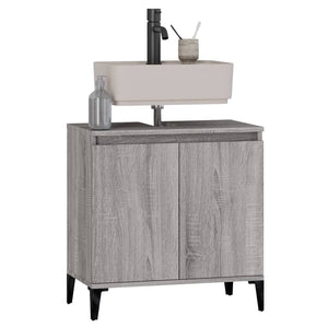 vidaXL Sink Cabinet Grey Sonoma 58x33x60 cm Engineered Wood