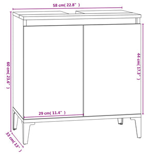 vidaXL Sink Cabinet Grey Sonoma 58x33x60 cm Engineered Wood