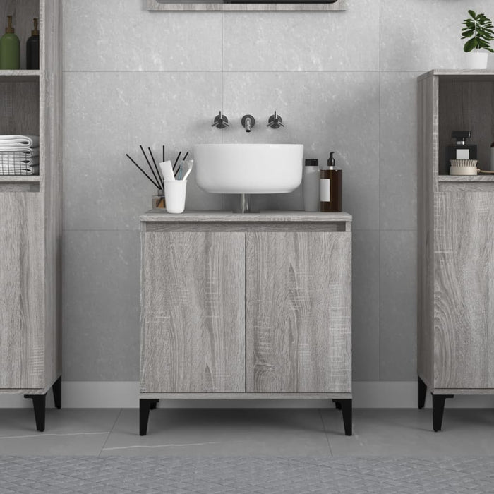 vidaXL Sink Cabinet Grey Sonoma 58x33x60 cm Engineered Wood