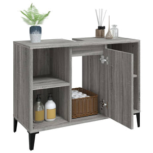 vidaXL Sink Cabinet Grey Sonoma 80x33x60 cm Engineered Wood