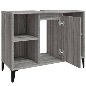 vidaXL Sink Cabinet Grey Sonoma 80x33x60 cm Engineered Wood