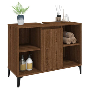 vidaXL Sink Cabinet Brown Oak 80x33x60 cm Engineered Wood