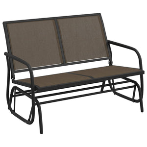 vidaXL Garden Glider Bench Brown120.5x76x86.5 cm Textilene&Steel