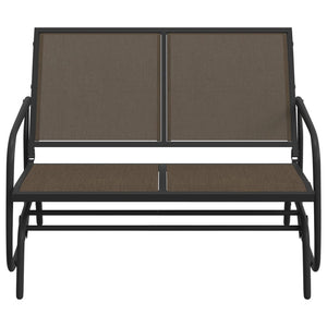 vidaXL Garden Glider Bench Brown120.5x76x86.5 cm Textilene&Steel