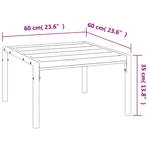 vidaXL Garden Coffee Table Black 60x60x35 cm Steel