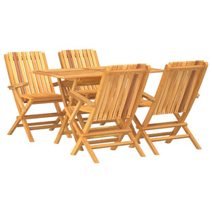 vidaXL 5 Piece Garden Dining Set Solid Wood Teak