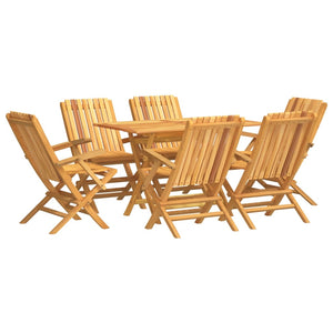 vidaXL 7 Piece Garden Dining Set Solid Wood Teak