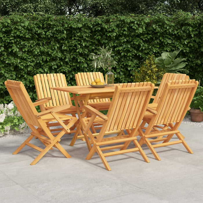 vidaXL 7 Piece Garden Dining Set Solid Wood Teak