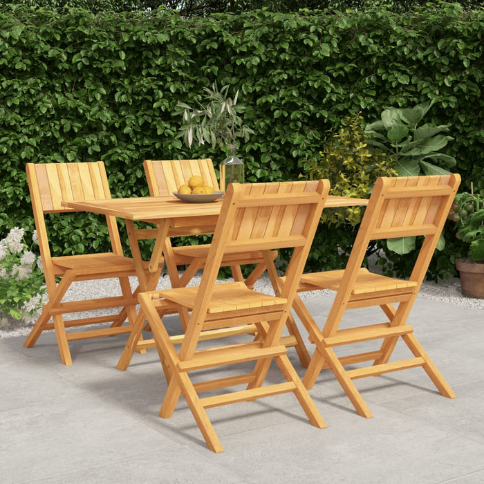 vidaXL 5 Piece Garden Dining Set Solid Wood Teak