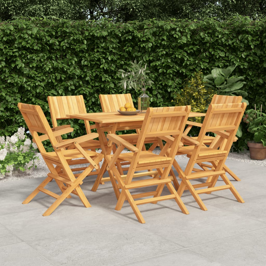 vidaXL 7 Piece Garden Dining Set Solid Wood Teak