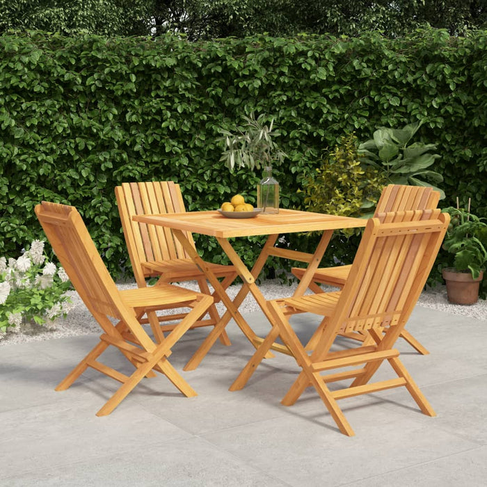 vidaXL 5 Piece Garden Dining Set Solid Wood Teak