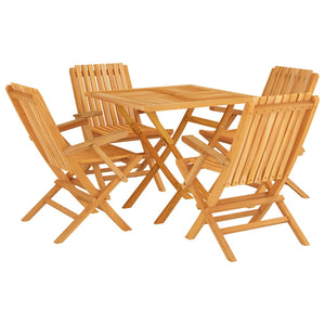 vidaXL 5 Piece Garden Dining Set Solid Wood Teak