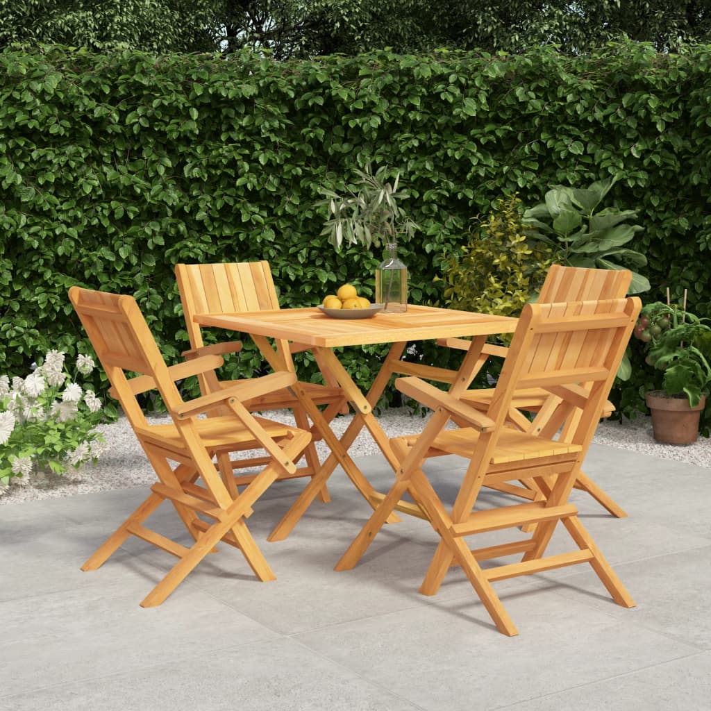 vidaXL 5 Piece Garden Dining Set Solid Wood Teak