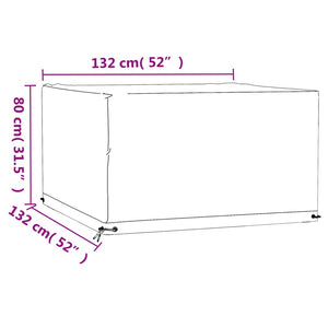 vidaXL Garden Furniture Covers 2 pcs 8 Eyelets 132x132x80 cm Square