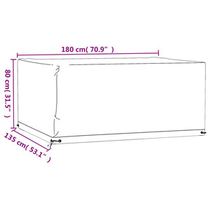 vidaXL Garden Furniture Covers 2 pcs 8 Eyelets 180x135x80 cm Rectangular