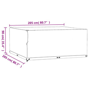 vidaXL Garden Furniture Covers 2 pcs 16 Eyelets 205x205x90 cm Square