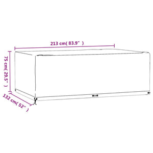 vidaXL Garden Furniture Covers 2 pcs 12 Eyelets 213x132x75 cm Rectangular