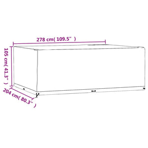 vidaXL Garden Furniture Covers 2 pcs 16 Eyelets 278x204x105 cm Rectangular