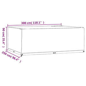 vidaXL Garden Furniture Covers 2 pcs 16 Eyelets 300x250x90 cm Rectangular