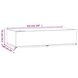 vidaXL Garden Furniture Covers 2 pcs 12 Eyelets 315x160x75 cm Rectangular