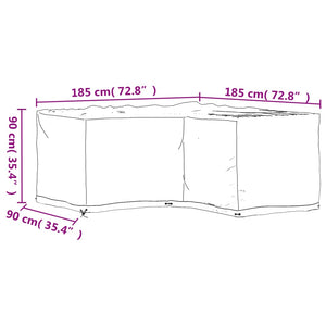 vidaXL L-Shaped Garden Furniture Covers 2 pcs 12 Eyelets 185x185x90 cm