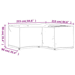 vidaXL L-Shaped Garden Furniture Covers 2 pcs 16 Eyelets 215x215x90 cm