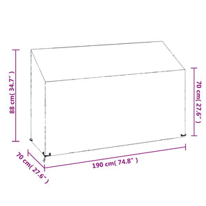 vidaXL Garden Bench Covers 2 pcs 8 Eyelets 190x70x70/88 cm Polyethylene