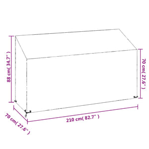 vidaXL Garden Bench Covers 2 pcs 12 Eyelets 210x70x70/88 cm Polyethylene